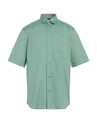 Emporio Armani Man Shirt Green Size Xs Cotton, Polyamide, Elastane