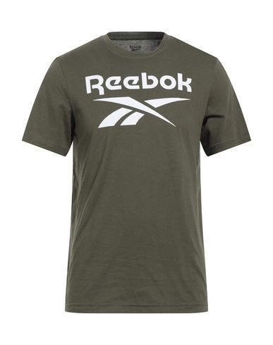 Reebok Man T-shirt Military Green Size M Cotton