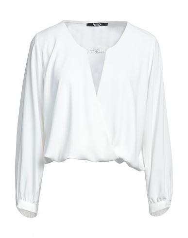 Siste's Woman T-shirt Ivory Size S Polyester, Elastane In White