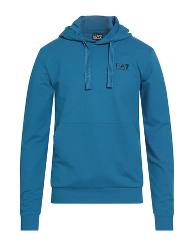 Ea7 Man Sweatshirt Deep Teal Size Xxl Cotton, Elastane In Blue