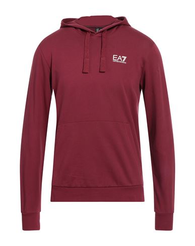 Ea7 Man Sweatshirt Garnet Size S Cotton, Elastane In Red