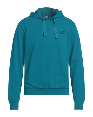 Ea7 Man Sweatshirt Deep Teal Size Xxl Cotton, Elastane In Green