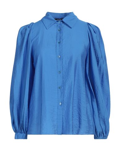 Hanita Woman Shirt Azure Size Xs Viscose, Nylon In Blue