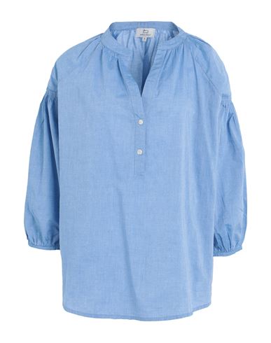 Shop Woolrich Chambray Blouse Woman Top Light Blue Size S Cotton