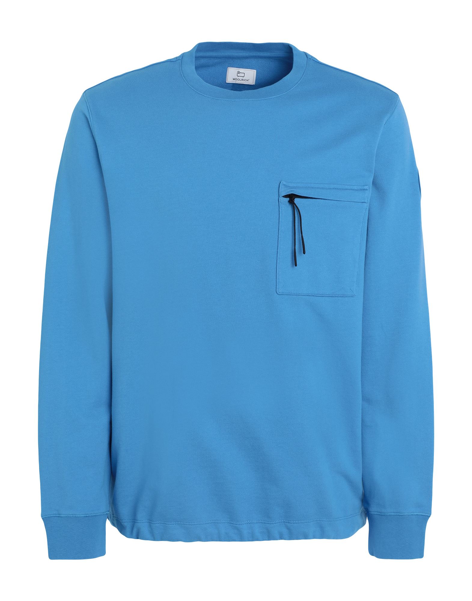 Woolrich Zip-pocket Crew-neck Sweatshirt In Blue