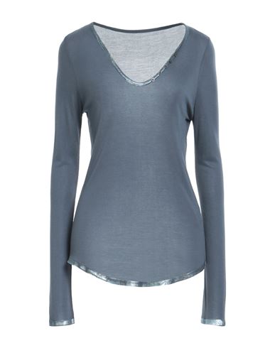 Zadig & Voltaire Woman T-shirt Slate Blue Size M Modal