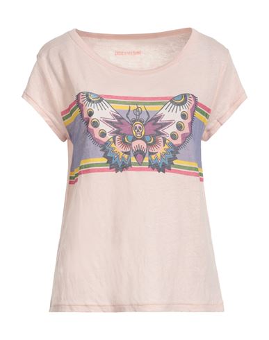 Zadig & Voltaire Woman T-shirt Light Pink Size M Linen
