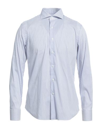 Grigio Man Shirt Blue Size 16 Cotton, Nylon, Elastane