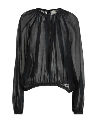 Jucca Woman Blouse Black Size 6 Cotton, Silk