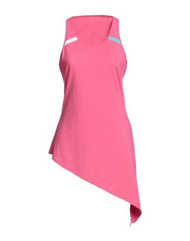 Ea7 Woman Tank Top Fuchsia Size L Cotton, Polyethylene, Elastane In Pink