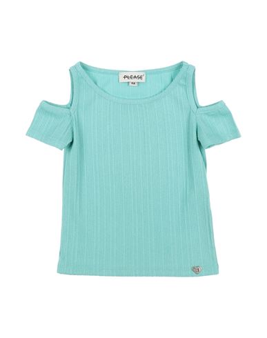 Please Babies'  Toddler Girl T-shirt Turquoise Size 4 Viscose, Elastane In Blue