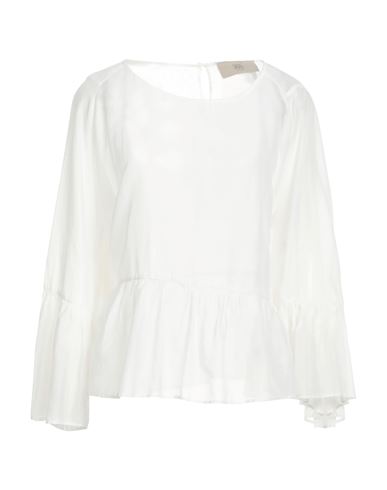 Jucca Woman Blouse White Size 8 Cotton, Silk