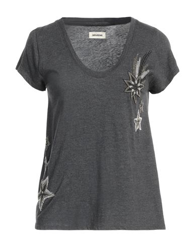 Zadig & Voltaire Woman T-shirt Lead Size S Cotton, Modal In Grey