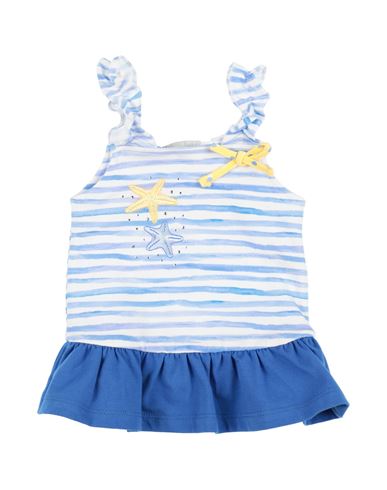 Ele-baby Newborn Girl T-shirt Azure Size 3 Cotton, Elastane In Blue