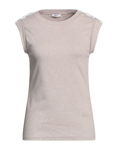 Peserico Woman T-shirt Light Brown Size 8 Cotton, Elastane In Beige