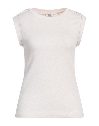 Peserico Woman T-shirt Beige Size 6 Cotton, Elastane