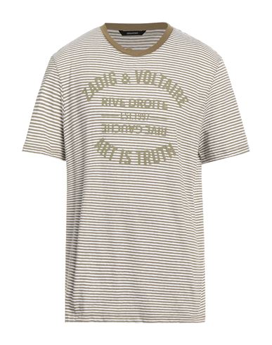 Zadig & Voltaire Man T-shirt Khaki Size Xl Cotton, Linen In Beige