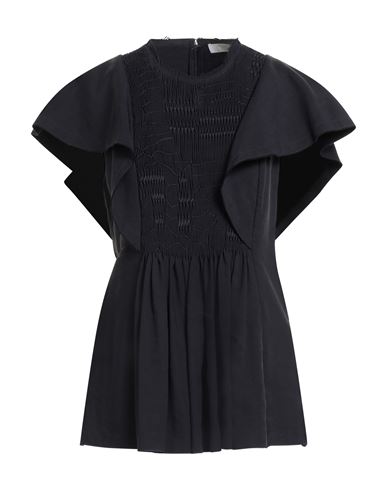 Chloé Woman Top Midnight Blue Size 10 Linen, Silk