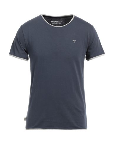 Fred Mello Man T-shirt Navy Blue Size S Cotton