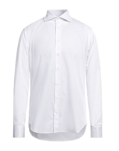 Tombolini Man Shirt Light Grey Size 16 Cotton In White
