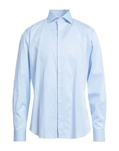 Tombolini Man Shirt Light Blue Size 15 ¾ Cotton, Elastane