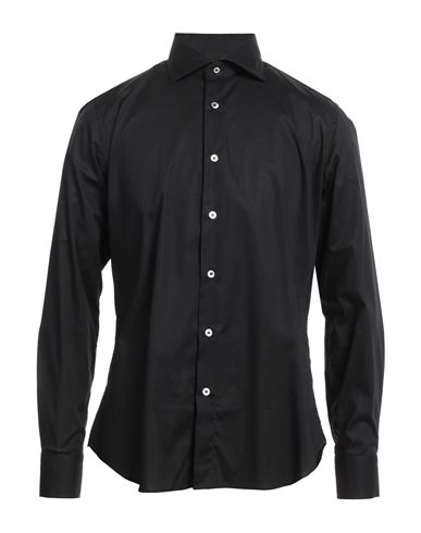 Tombolini Man Shirt Black Size 16 ½ Cotton, Elastane