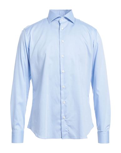 Tombolini Man Shirt Light Blue Size 15 ¾ Cotton, Elastane In Blue