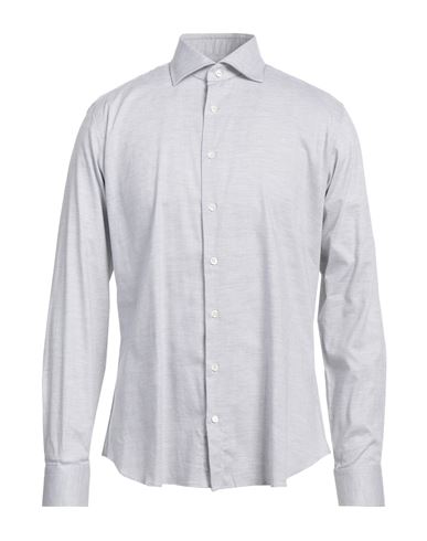 Tombolini Man Shirt Light Grey Size 16 Cotton In White
