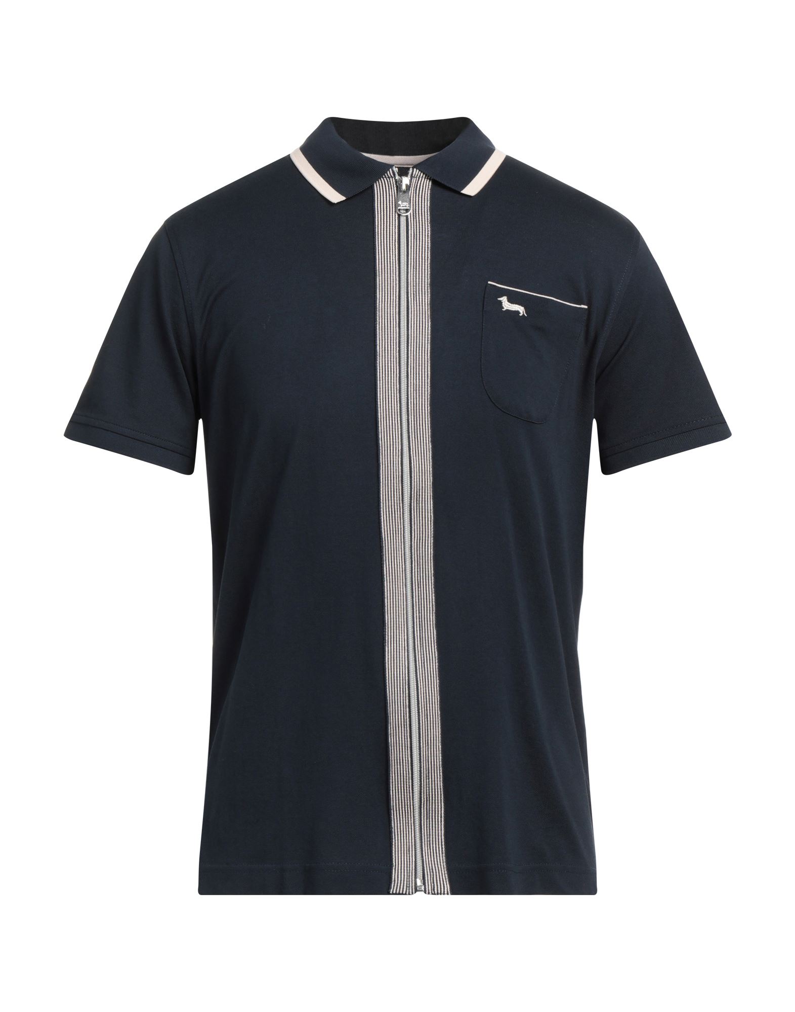 Harmont & Blaine Man Shirt Midnight Blue Size M Cotton