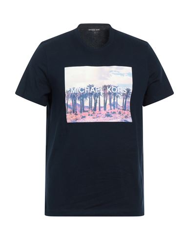 Michael Kors Mens Man T-shirt Midnight Blue Size Xxl Cotton