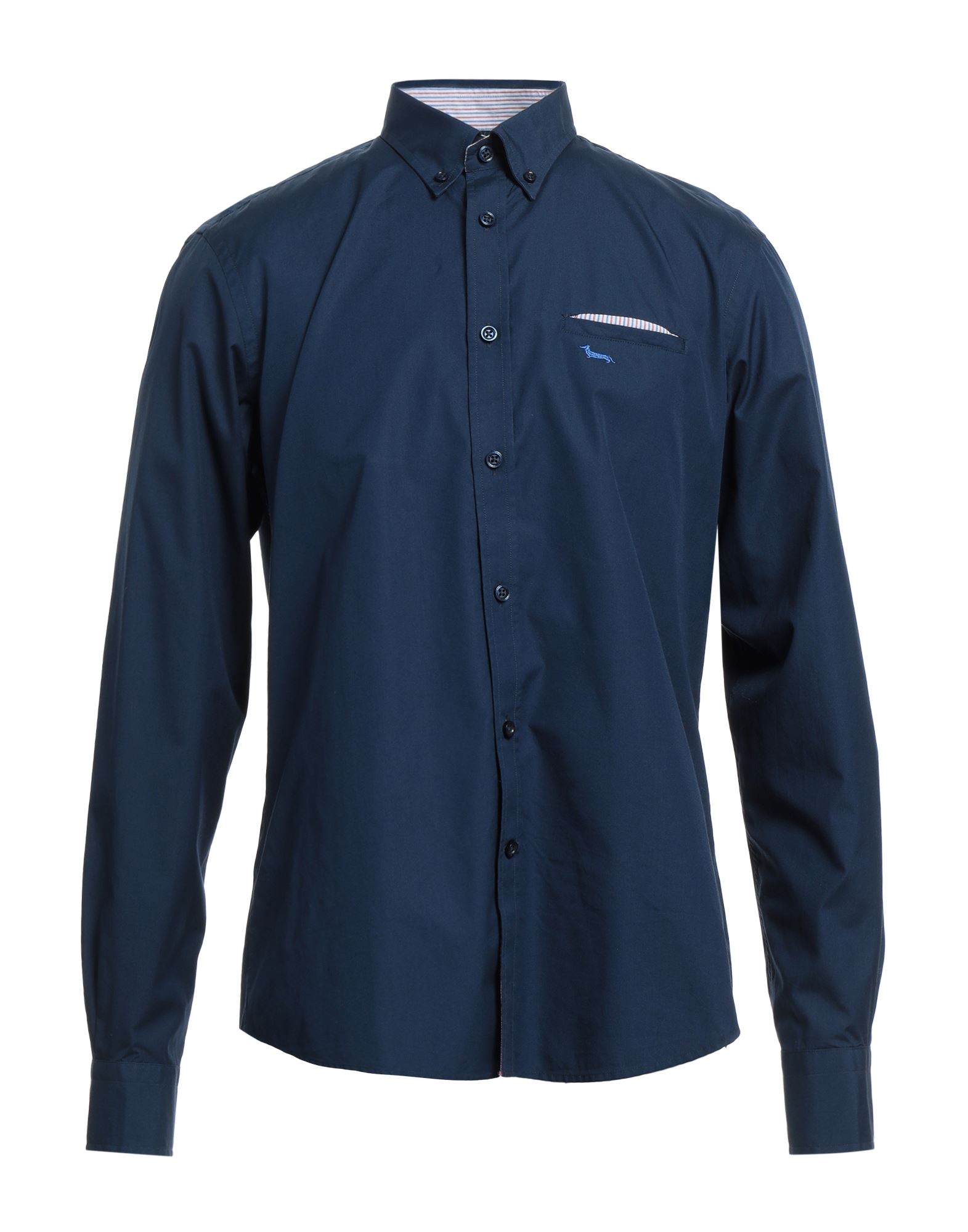 Harmont & Blaine Man Shirt Midnight Blue Size Xxl Cotton