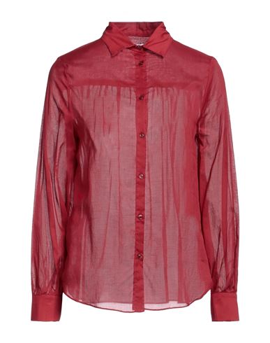 Diana Gallesi Woman Shirt Brick Red Size 12 Cotton