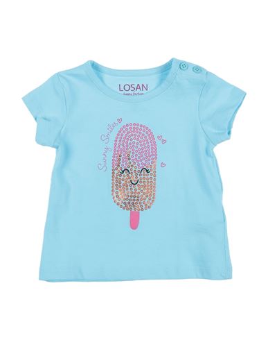 Losan Babies'  Newborn Girl T-shirt Turquoise Size 3 Cotton In Blue