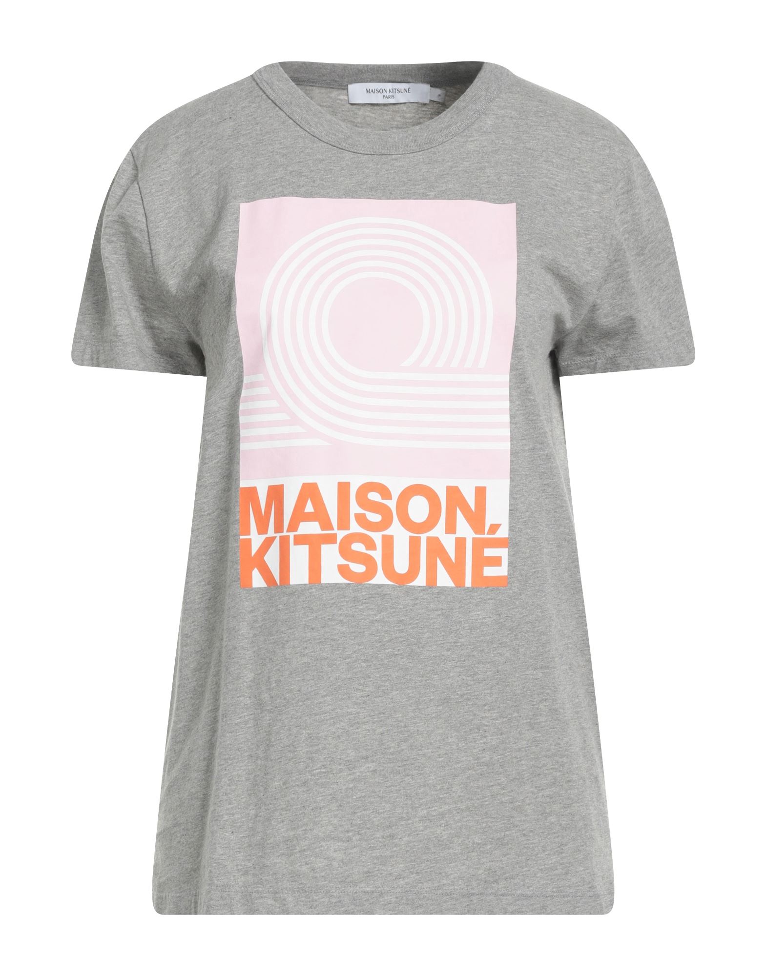 Maison Kitsuné Woman T-shirt Grey Size S Cotton