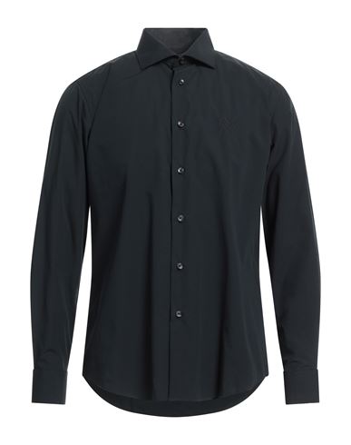 Shop Cavalli Class Man Shirt Black Size 16 Cotton, Elastane