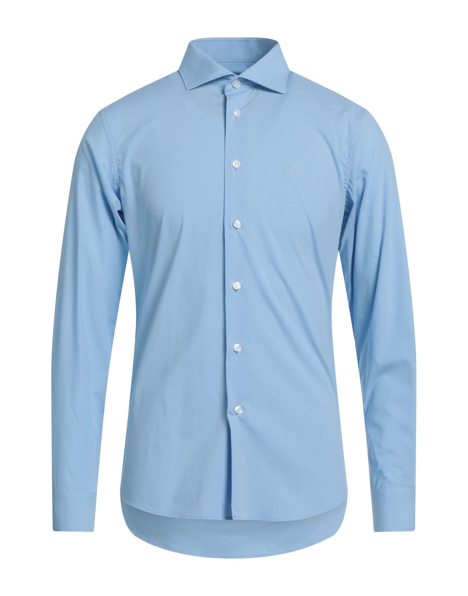 Shop Cavalli Class Man Shirt Light Blue Size 17 ½ Cotton, Elastane