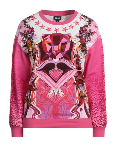 Just Cavalli Woman Sweatshirt Magenta Size 6 Cotton, Elastane