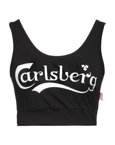 Carlsberg Woman Top Black Size S Cotton, Elastane
