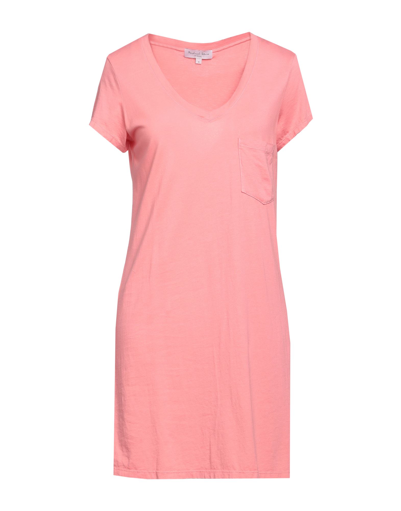 Shop Michael Stars Woman Mini Dress Salmon Pink Size L Cotton, Modal