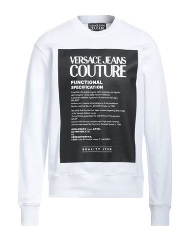 Shop Versace Jeans Couture Man Sweatshirt White Size L Cotton, Elastane