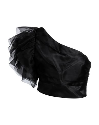Hanita Woman Top Black Size M Silk, Polyester