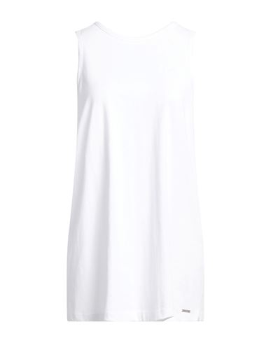 Armani Exchange Woman Tank Top White Size S Cotton, Polyester