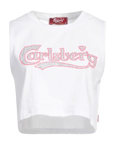 Carlsberg Woman T-shirt White Size S Cotton, Elastane