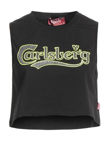 Carlsberg Woman T-shirt Black Size S Cotton, Elastane