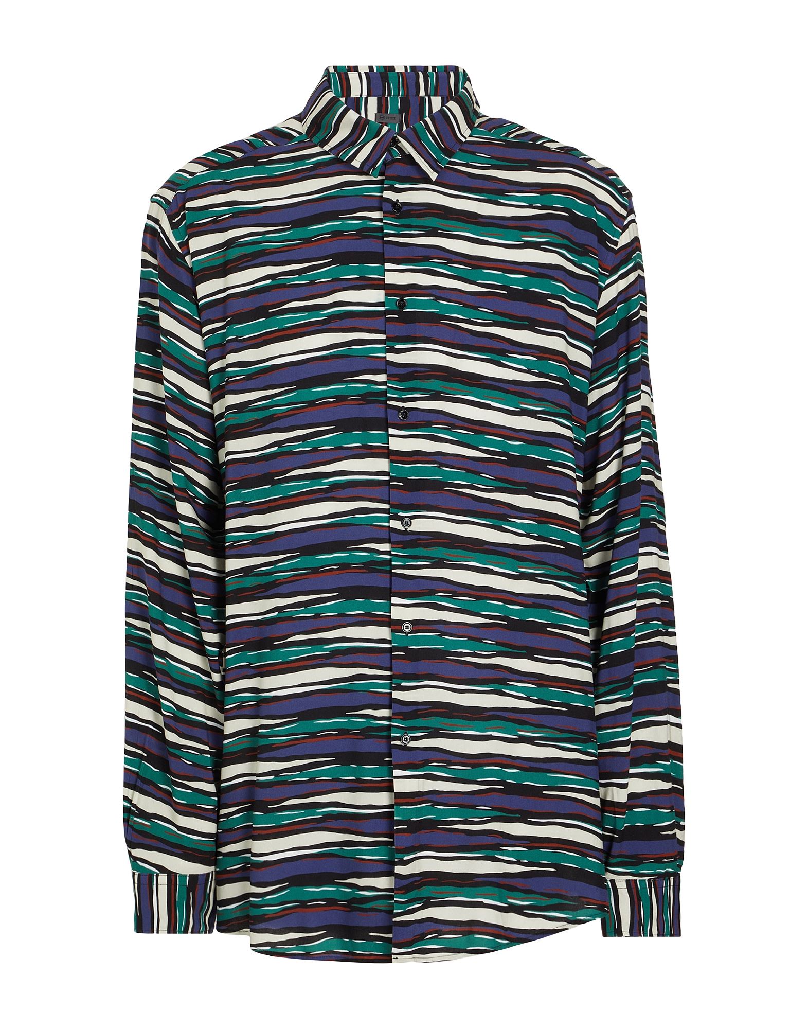 ԥ볫8 by YOOX   ֥롼 S 졼 100% VISCOSE PRINTED MULTICOLOR OVER-SIZE SHIRT