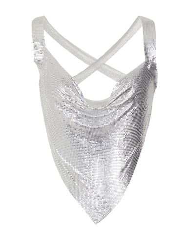 8 By Yoox Metal Top Woman Top Silver Size Onesize Aluminum, Metal