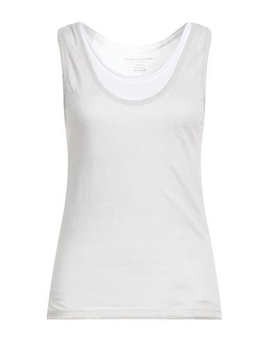 Majestic Filatures Woman Tank Top Light Grey Size 1 Linen, Cotton In Grey