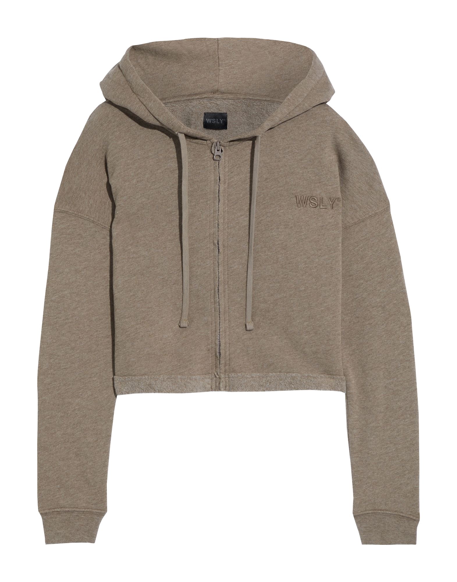 WSLY WSLY WOMAN SWEATSHIRT KHAKI SIZE M COTTON, POLYESTER, VISCOSE 