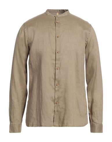 Gazzarrini Man Shirt Khaki Size S Linen In Beige