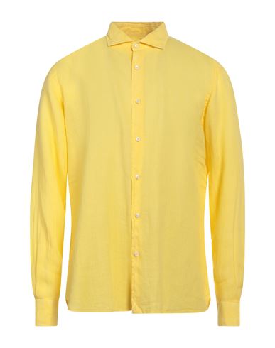 Fedeli Man Shirt Yellow Size 17 Linen